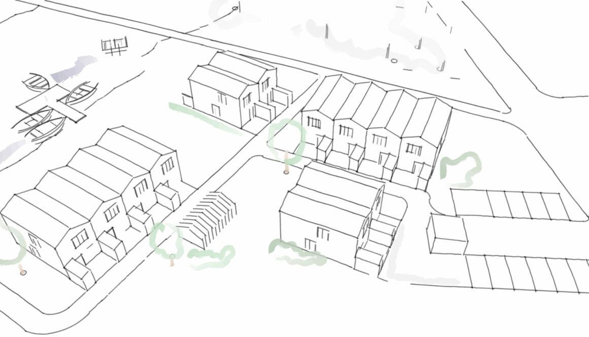 Skiss i markanvisningstävling om nya radhus i Odensbacken